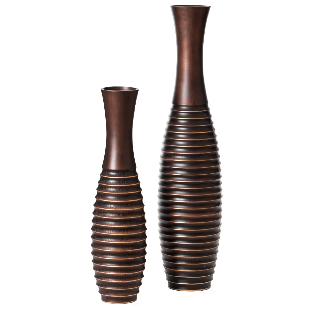 Elegant Decorative Tall Trumpet Shape Floor Vase in Brown - Modern Home Décor Accent, Sleek Tall Floor Vase for Living Room, Entryway, or Dining Room, Perfect for Dried Flowers or Silk Arrangements